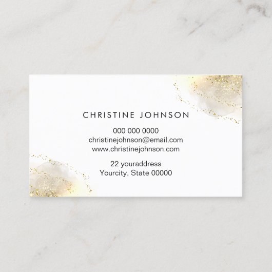 ゴールデンビーのロゴフェイクをグリッターの水彩 名刺 (裏面)