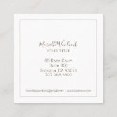 ゴールデンビーアンドバラフローラローレルホワイト スクエア名刺 (裏面)