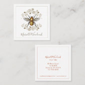 ゴールデンビーアンドバラフローラローレル スクエア名刺 (正面/裏面)