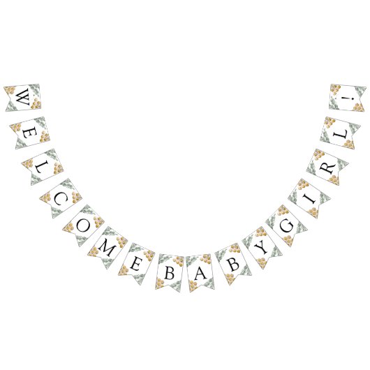 ゴールデンビーアンドユーカリカスタム文字 バンティングフラッグ (全)