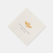 ゴールデンビーウォーターカラーブライダルシャワー スタンダードカクテルナプキン (角)