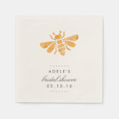 ゴールデンビーウォーターカラーブライダルシャワー スタンダードカクテルナプキン (正面)