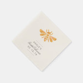 ゴールデンビーウォーターカラーブライダルシャワー スタンダードカクテルナプキン (角)