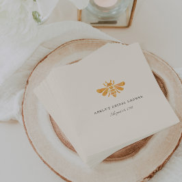 ゴールデンビーウォーターカラーブライダルシャワー スタンダードカクテルナプキン