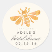 ゴールデンビーウォーターカラーブライダルシャワー ラウンドシール (正面)