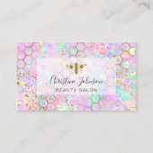 ゴールデンビーオンフェイクグリッターパステルハニカム 名刺 (正面)