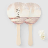 ゴールデンビーチウォーター結婚カラー ハンドファン (正面&裏面)