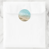 ゴールデンビーチトロピカルメリークリスマスステッカー ラウンドシール (バッグ)