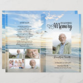 ゴールデンビーチ葬儀プログラムテンプレート (正面/裏面)