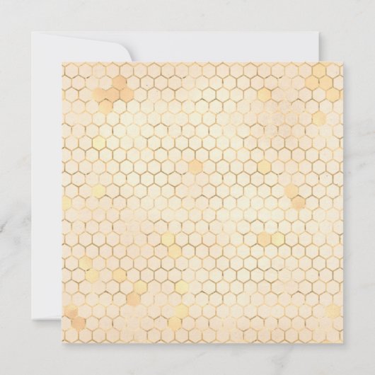 ゴールデンビーピンクベビーシャワー招待状 招待状 (裏面)