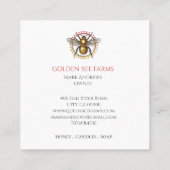 ゴールデンビーファームズハニーアピールビーキーパー スクエア名刺 (裏面)