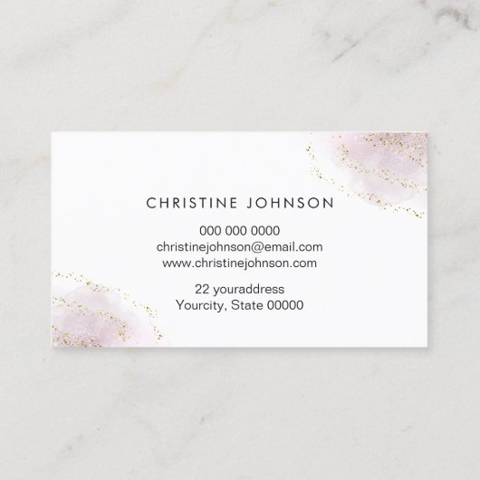 ゴールデンビーフェイクオングリッターウォーターカラーハニカム 名刺 (裏面)