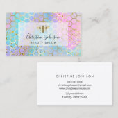 ゴールデンビーフェイクオングリッターパステルハニカムデザイン 名刺 (正面/裏面)