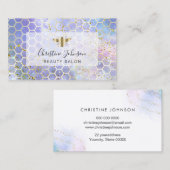 ゴールデンビーフェイクオングリッターブルーウォーター色 名刺 (正面/裏面)