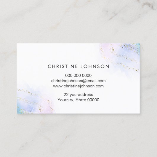 ゴールデンビーフェイクオングリッターブルーウォーター色 名刺 (裏面)