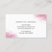 ゴールデンビーフェイクオングリッター紫ピンクの水色 名刺 (裏面)