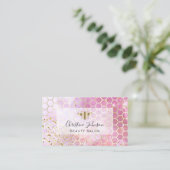 ゴールデンビーフェイクオングリッター紫ピンクの水色 名刺 (スタンド正面)