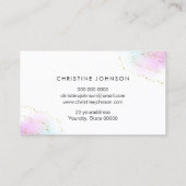 ゴールデンビーフェイクオングリッター紫色の青い水色 名刺 (裏面)