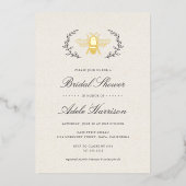 ゴールデンビーブライダルシャワー 箔招待状 (正面)