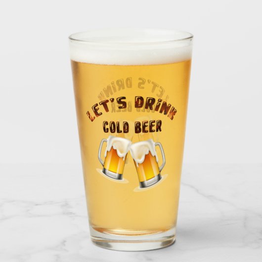 ゴールデンビールグラスを飲もう タンブラーグラス (ドリンク正面)