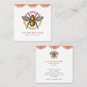 ゴールデンビー養蜂工場または養蜂工場の蜂蜜の製品 スクエア名刺 (正面/裏面)