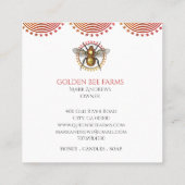 ゴールデンビー養蜂工場または養蜂工場の蜂蜜の製品 スクエア名刺 (裏面)