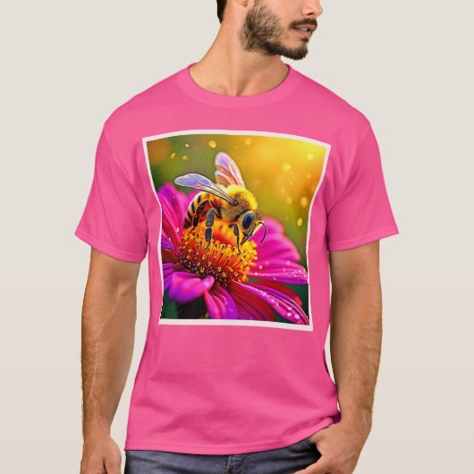 ゴールデンビー フラワー マジックライト デザイン Tシャツ (正面)