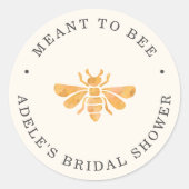 ゴールデンビー「Meant to Bee」 ブライダルシャワーのお favors ラウンドシール (正面)