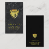 ゴールデンピラーシールド |黒い大理石 |弁護士 予約カード (正面/裏面)