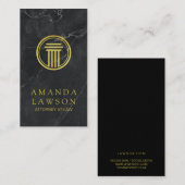 ゴールデンピラー |黒い大理石 |弁護士 予約カード (正面/裏面)
