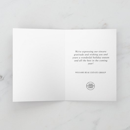 ゴールデンピンクのクリスマス装飾企業の挨拶  シーズンカード (内部)