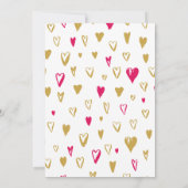 ゴールデンピンクハートブライダルシャワー 招待状 (裏面)