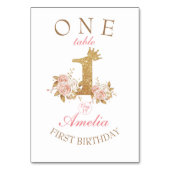 ゴールデンピンクフラワーズプリンセス1st誕生日パーティー テーブルナンバー (裏面)