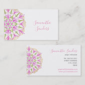 ゴールデンピンクマグノリアマンダラグリーン葉ズ 名刺 (正面/裏面)