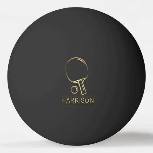 ゴールデンピンポンの紋パーソナライズされた章 卓球ボール (正面)
