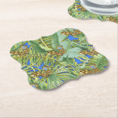 ゴールデンピーコク葉スオンセルリアンブルー ペーパーコースター (アングル)