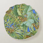 ゴールデンピーコク葉スオンセルリアンブルー ラウンドクッション (裏面)