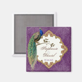 ゴールデンピーコックと渦巻き旋回 – 日付磁石を保存 マグネット (正面/裏面)