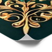 ゴールデンピーコックの羽根のポスター ポスター (角)