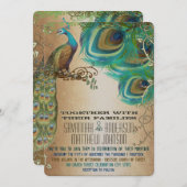 ゴールデンピーコックの羽根 招待状 (正面/裏面)