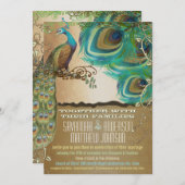 ゴールデンピーコックの羽根 招待状 (正面/裏面)