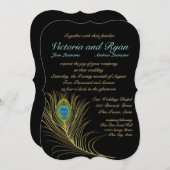 ゴールデンピーコックの羽根 招待状 (正面/裏面)