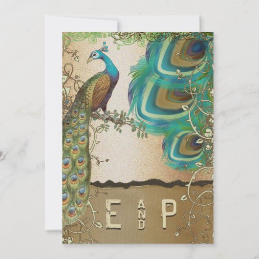 ゴールデンピーコックの羽根 招待状 (裏面)