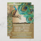 ゴールデンピーコックの羽根 招待状 (正面/裏面)