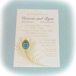 ゴールデンピーコックの羽根 招待状