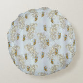 ゴールデンピーコックの羽葉と ラウンドクッション (裏面)