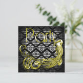 ゴールデンピーコックアールデコ誕生日招待状 招待状 (スタンド正面)