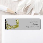 ゴールデンピーコックイラストレーションダマスク差出人住所 ラベル (インサイチュ)