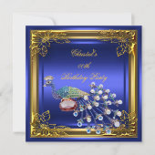 ゴールデンピーコックエリートエレガントバースデーパーティー 招待状 (正面)