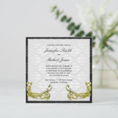 ゴールデンピーコックオンダマスクウェディング招待状 招待状 (スタンド正面)